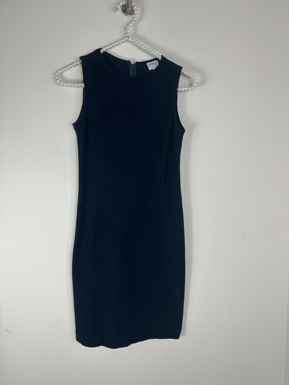 Armani Collection Sleeveless Dark Navy Ribbed Sheath Dress 4
